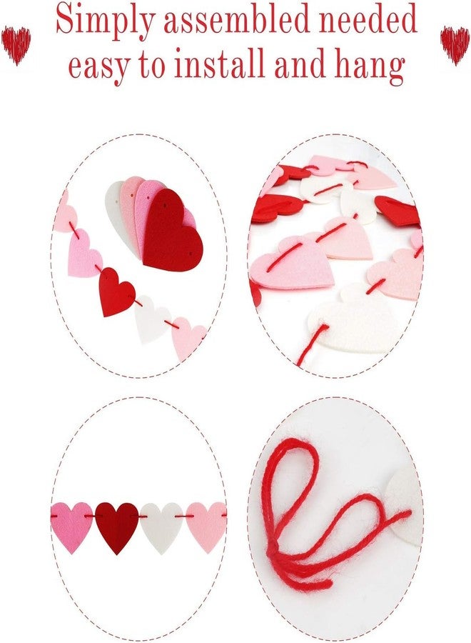 Incrizma Valentines Day Felt Banner, Valentines Day Décor for Home, Banner Garland with Felt Heart Garland Banner Decor for Mantle Fireplace Wall (30 Hearts Mix) - Image 3